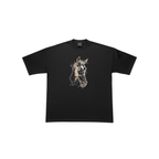 Embroided horse Cotton T Shirt